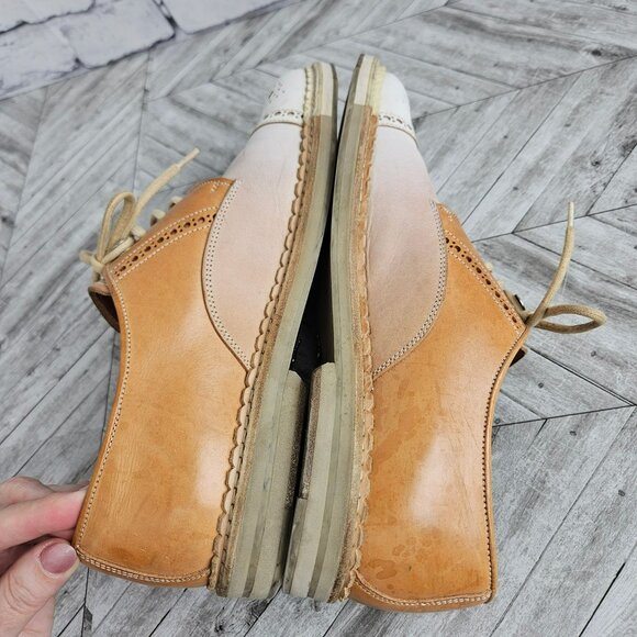 Jimmy Choo Womens EU 40 US 9 Shoes Tan Cap Toe Leather Oxford Italy Made Luxury - Picture 7 of 16